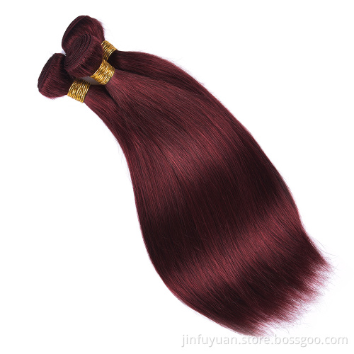 Brazilian Hair Red Color Bundles Straight Human Hair Weave Hair With Closure